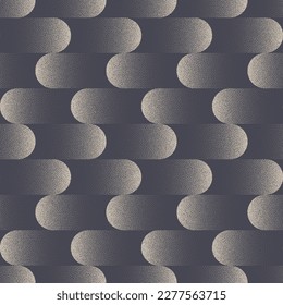 Wavy Structure Trendy Dynamic Graphic Stipple Pale Grey Endless Abstraction. Wrapping Paper Texture Seamless Pattern Vector Abstract Background. Half Tone Art Movement Illusion Repetitive Illustration