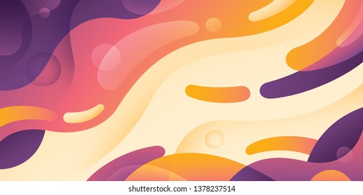 Fondo abstracto de estilo ondulado hecho de varias formas en colores. Ilustración vectorial.