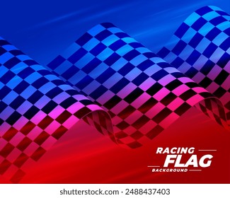 wavy style black and white racing flag background for auto sport vector