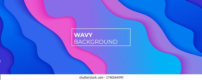 wavy style vector banner with space for template