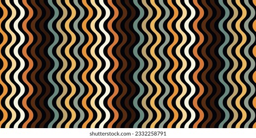 Wavy stylish lines. Alternating lines going one after another. Stylish and endless patern. For the interior, packaging, pillows, cups, notebooks, wallpapers.