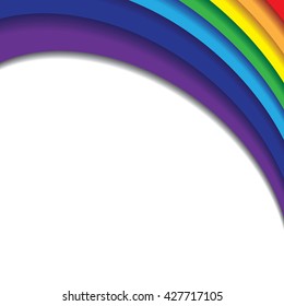Wavy stylized cutout abstract  background in rainbow colors.Vector illustration.