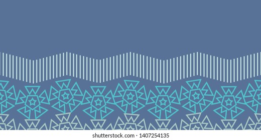Wavy summer geometric seamless border design in fresh ocean colors 
 - turquoise, blue and white. Great for stylish textiles and home decor, fabrics, wallpaper, cards and product packaging.