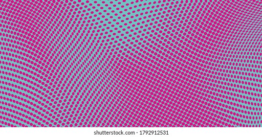 Wavy surface with optical illusion. Abstract polka dots pattern. Vector illustration.