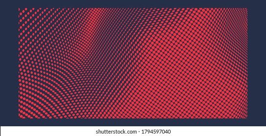 Wavy Oberfläche mit optischer Illusion. Abstraktes Punktmuster für Polka. Vektorgrafik.