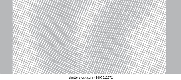 Wavy surface with optical illusion. Abstract polka dots pattern. Vector illustration.