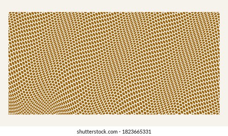 Wavy surface with optical illusion. Abstract polka dots pattern. Vector illustration.
