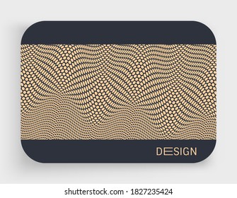 Superficie ondulada con ilusión óptica. Patrón abstracto de puntos de polka. Ilustración vectorial.
