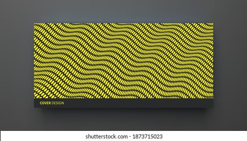 Wavy surface with optical illusion. Abstract polka dots pattern. Distorted texture. 3d vector illustration.