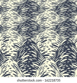 Wavy surface seamless pattern. Vector.