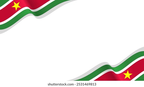 Fondo ondulado del Vector de la bandera de Surinam con el espacio de copia para el texto