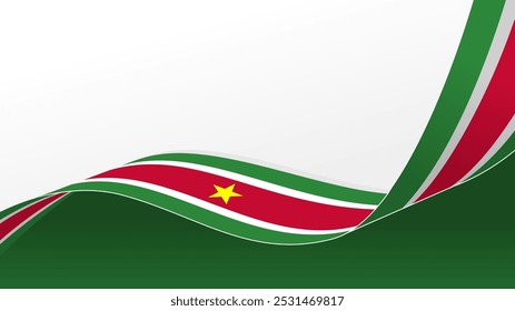 wavy suriname flag vector background with copy space for text. suriname national day