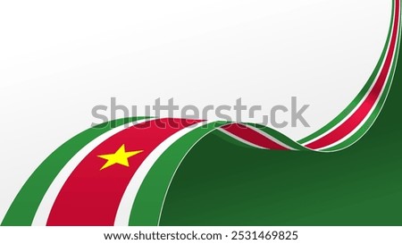 wavy suriname flag vector background with copy space for text. suriname national day