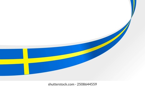 wellige schwedische Flagge, Vektorhintergrund mit Kopienraum für Text. schwedischer Nationalfeiertag