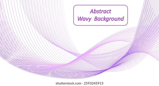 Wavy swirl , pink and purple abstract twisted border for banner or poster. Smooth color flow, air wind wave background, dynamic flowing movement. Vector illustration