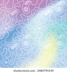 Wavy Swirl Seamless Pattern. Vintage y2k pastel color collection. Wallpaper background.