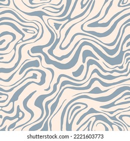 Wavy swirl vector seamless pattern Hand drawn 1970 vector illustration.