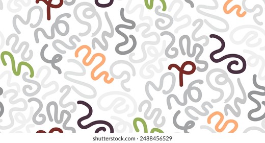 Wavy and swirled bold brush strokes. Abstract geometric shapes and curved lines colored banner. Abstract labyrinth wallpaper with wavy and swirled brush strokes. Vector irregular maze seamless pattern