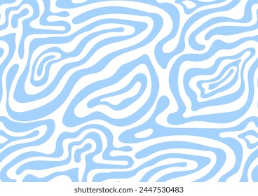 Wavy and swirled brush strokes seamless pattern. Abstract liquid background for packaging design and advertisement. Vector illustration