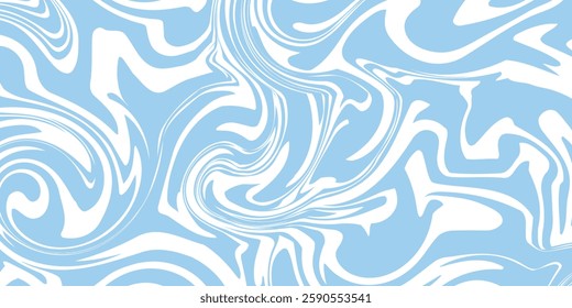 Wavy and swirled brush strokes seamless pattern. Abstract liquid background for packaging design and advertisement. Vector illustration