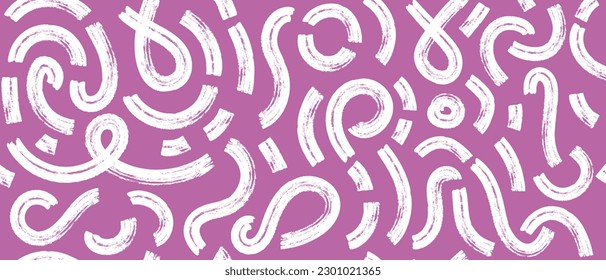 Wavy and swirled brush strokes vector seamless pattern. Abstract background for wallpaper, wrapping paper, textile. 