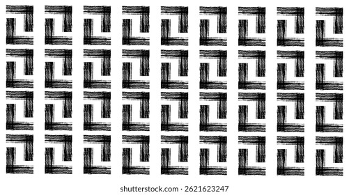 Wavy and swirled brush strokes vector seamless pattern. Abstract modern geometric wavy ornament background.