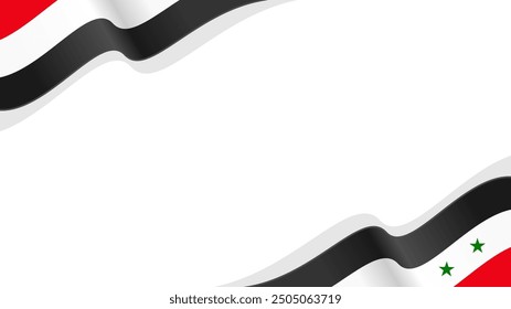 Fondo ondulado del Vector de la bandera de Siria con espacio de copia para el texto. Día Nacional de Siria
