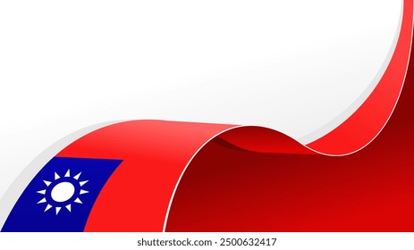 wavy taiwan flag vector background with copy space for text. taiwan national day