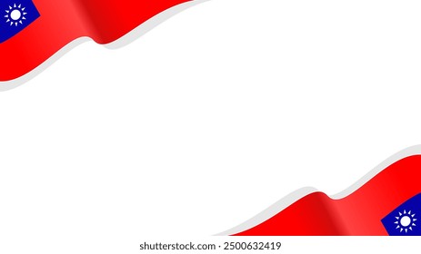 wavy taiwan flag vector background with copy space for text. taiwan national day