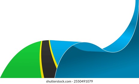 fundo de vetor da bandeira da tanzânia ondulada com espaço de cópia para texto. tanzania national day