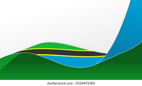 wavy tanzania flag vector background with copy space for text. tanzania national day