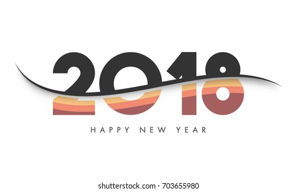 Wavy Text 2018 für schöne Neujahrsfeiern.