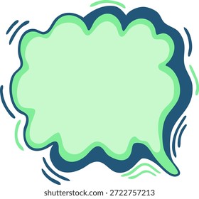 Ilustrador plano de burbuja de cuadro de texto ondulado