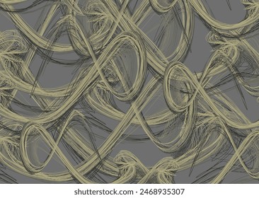 Wavy textural golden-gray background for interiors or textiles. Chaotic linear background for fashion trends, business concepts, covers, scrapbooking, fabrics, tiles, prints, posters, etc. Vector