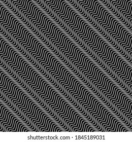 Wavy texture from dots. Abstract relief background with optical illusion of distortion. Vector illustration.