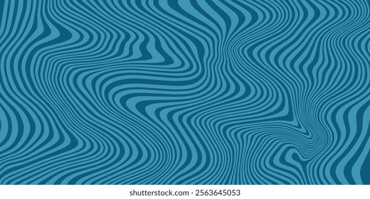 Wavy Texture. Swirl Psychedelic Geometric Lines, Abstract Circle Ripple Pattern, Wavy Trippy Pattern in Psychedelic Retro Style