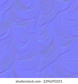 Wavy theme Seamless Pattern Normal Map 1k, 2k, 4k