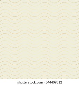 Wavy thin golden line seamless pattern. Vector illustration