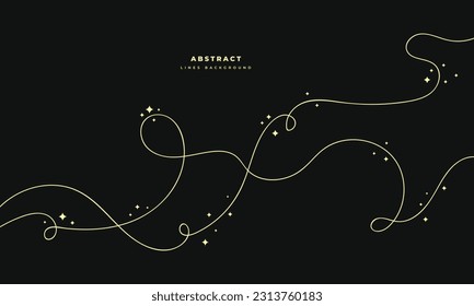 Wavy thin line background template copy space. Dark backdrop with fluid lines design for poster, landing page, banner, cover, pamphlet, flyer, or leaflet.