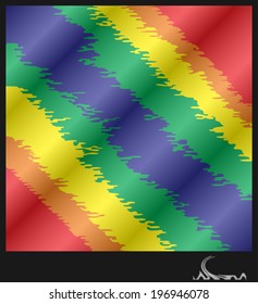 Wavy tissue in the frame with an ornament