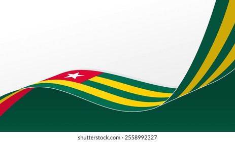 wavy  Togo flag vector background with copy space for text. Togo national day