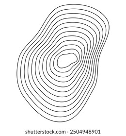 Wavy topography contours. Natural terrain art. Abstract elevation lines. Organic contour shapes.