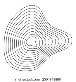 Líneas de topografía onduladas. Abstractas arte de contorno. Patrones de terreno naturales. Formas de elevación geométricas.