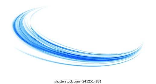 Líneas curvas transparentes onduladas en forma de ola azul, que fluyen dinámicamente el agua del mar en un gran conjunto de diferentes formas de contorno.	