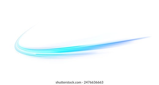 Wavy transparent curved lines in the form of the movement of sound waves in a set of different shapes of whirlpool, twist, spiral. Blue stripes in the form of drill, turns and swirl.	