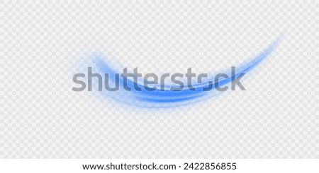 Wavy transparent curved lines in the form of a blue wave, dynamically flowing sea water in a large set of different contour shapes.