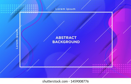 Wavy Trendy abstract geometric background liquid Modern, Colorful Dynamic shapes composition. blue pink purple. Eps10 vector
