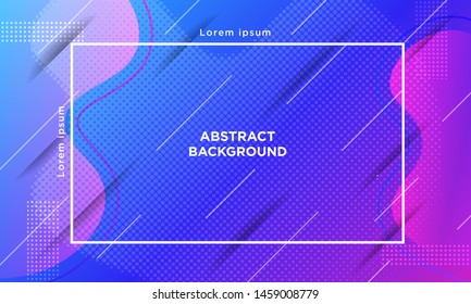 Wavy Trendy abstract geometric background liquid Modern, Colorful Dynamic shapes composition. blue pink purple. Eps10 vector