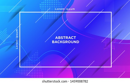 Wavy Trendy abstract geometric background liquid Modern, Colorful Dynamic shapes composition. blue pink purple. Eps10 vector
