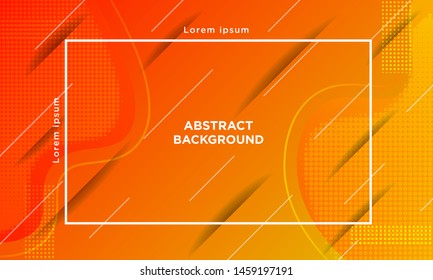 Wavy Trendy abstract geometric background Halftone pattern fluid, Colorful Dynamic gradient shapes composition. Yellow pink red. Eps10 vector